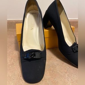 Prada black fabric Vero Cuolo heels size 40/9.5